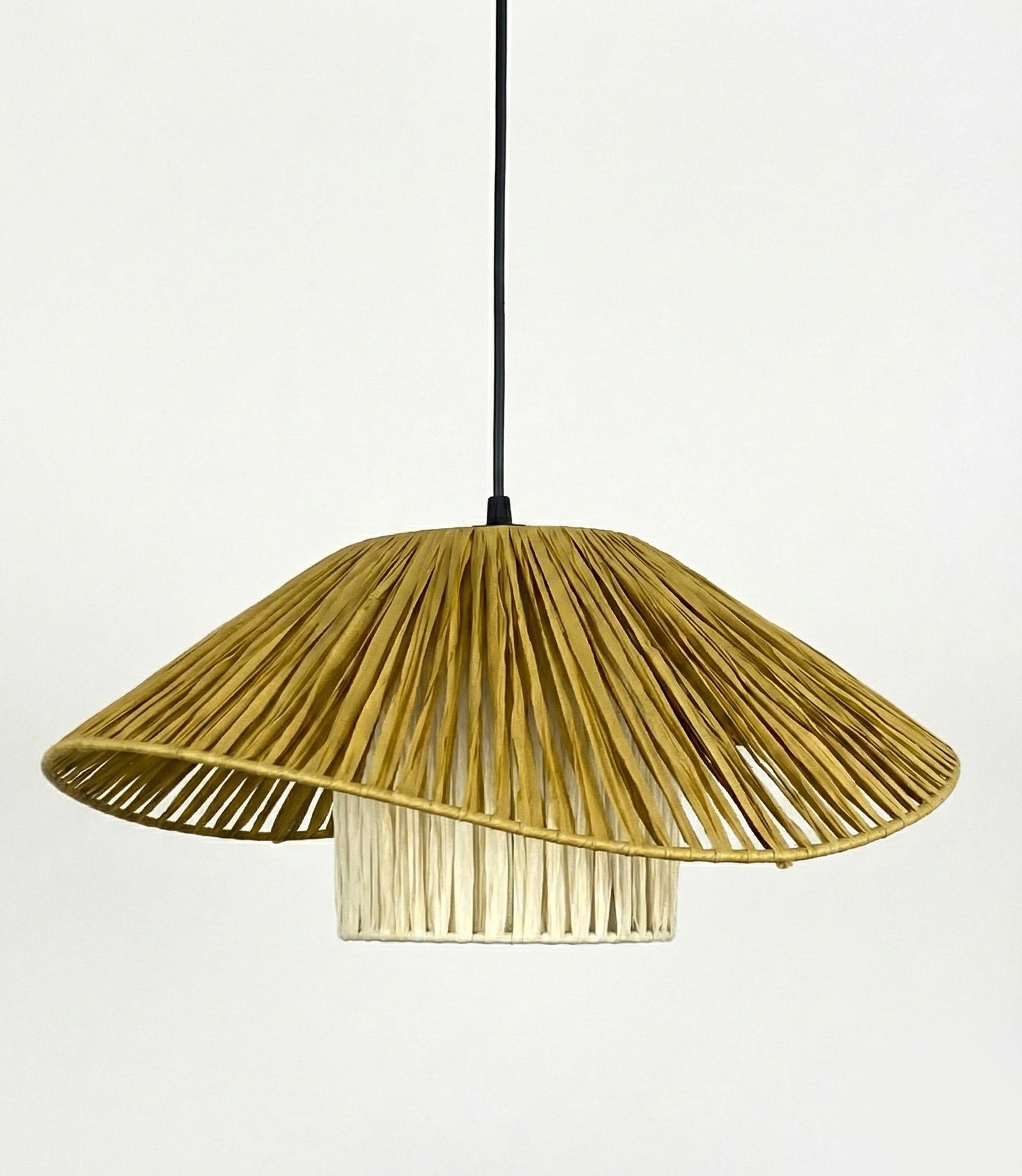 avz-15-ekru-kahve-02 Flamingo Rafya Avize - Görsel 1